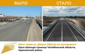 Завершили ремонтные работы на мостах - через р. Ташелка в Ташлинском районе и через р. Джуса (Жуса) в Адамовском районе